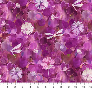 Dragonfly Dreams by Deborah Edwards for Northcott - Multi Pink Floral & Dragonfly