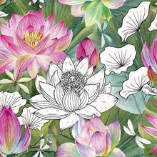 Load image into Gallery viewer, Water Lilies by Michel Design Works for Northcott - Floral with Toile Black
