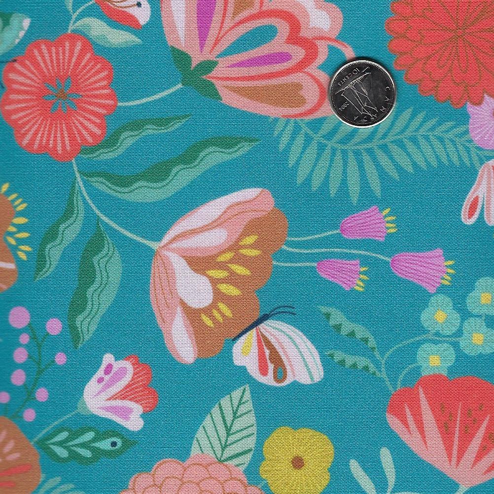 Flutter By by Bethan Janine for Dashwood Studio - Floral Background Teal