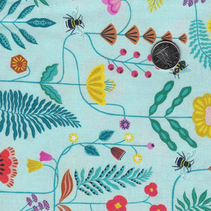 Flutter By par Bethan Janine pour Dashwood Studio - Bee Garden Background Mint