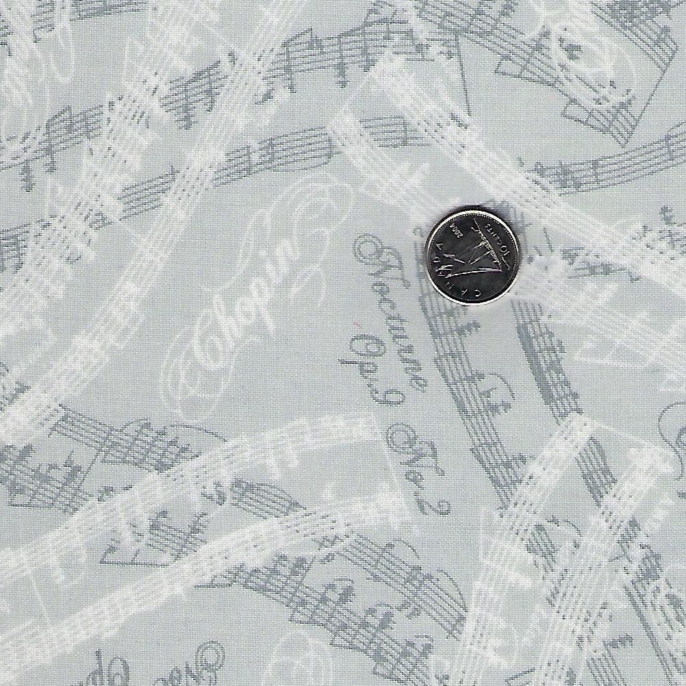 Nocturne by Maywood Studio - Grey & White Musical Notations