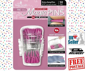 Magic Pins - Comfort Grip Extra-Long Pins - 2 Sizes – Mad Moody Quilting  Fabrics
