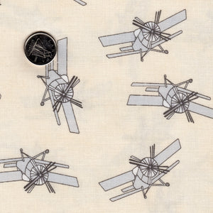 Mighty Machines by Lydia Nelson for Moda - Background Cream Misty Very Light Gray Airplanes